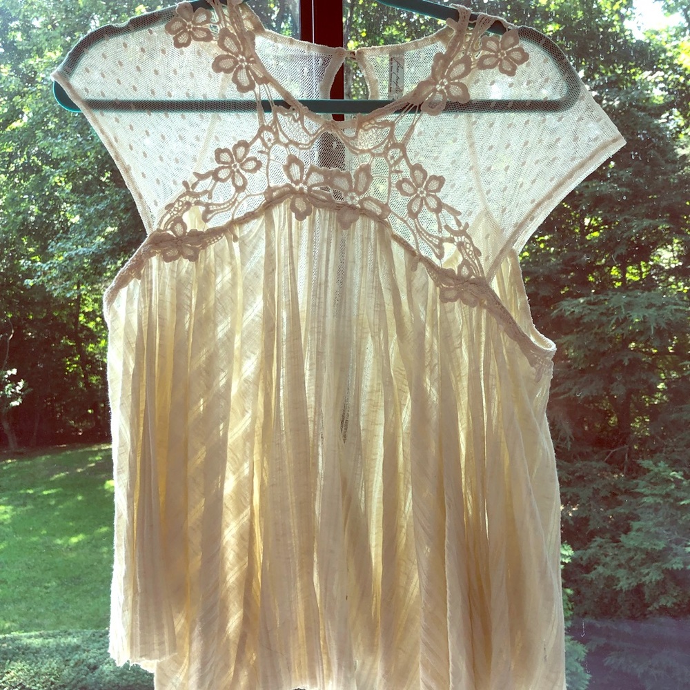 Free People cream colored blouse